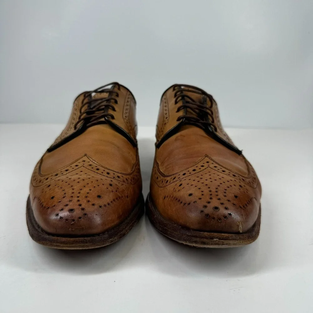 Allen Edmonds Stuttgart Men's US 11D Walnut Brown Leather Wingtip Oxford Shoes